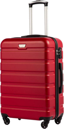 Premium Hartschalenkoffer Trolley 4 Rollen TSA-Schloss Spinell rot
