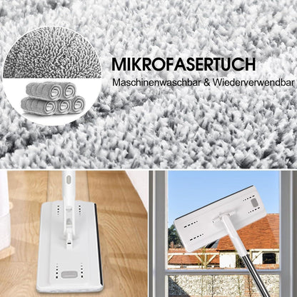 Wischmopp Set mit Eimer und 10 Mikrofaser Wischpads