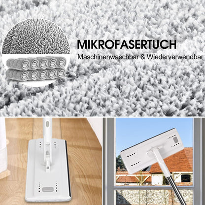 Wischmopp Set mit Eimer und 10 Mikrofaser Wischpads