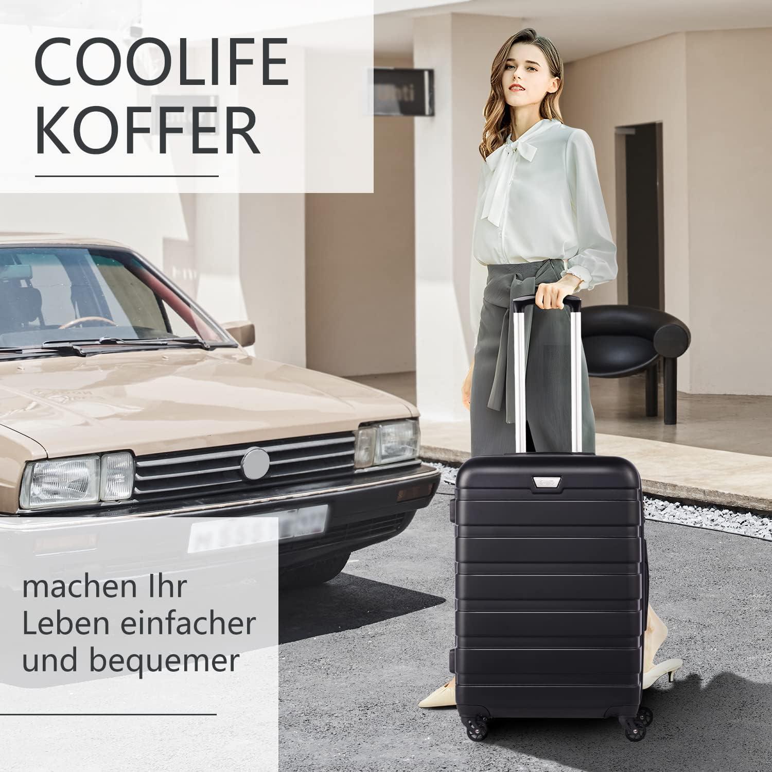 COOLIFE Premium Koffer Hartschale 67cm Zitronengelb