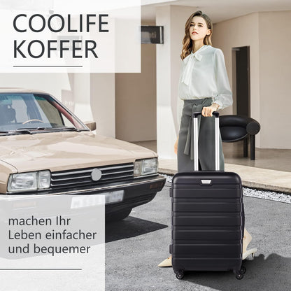 COOLIFE Premium Koffer Hartschale 67cm Zitronengelb