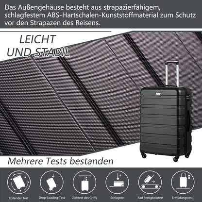 Großer Reisekoffer Dunkelblau mit TSA-Schloss & 4 Rollen