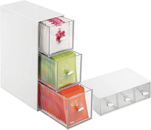 Teebox mit 3 Schubladen Kunststoff Organizer für Teebeutel Kaffee