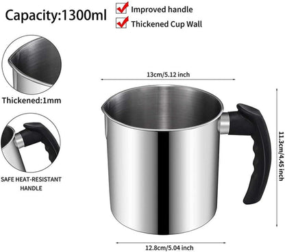 Wachsschmelztopf für Kerzenherstellung 1.3L/44oz. Hitzebeständig
