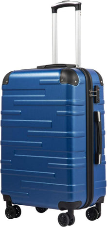 Hartschalen-Koffer Rollkoffer ABS TSA-Schloss 4 Rollen Navy Blau 77cm