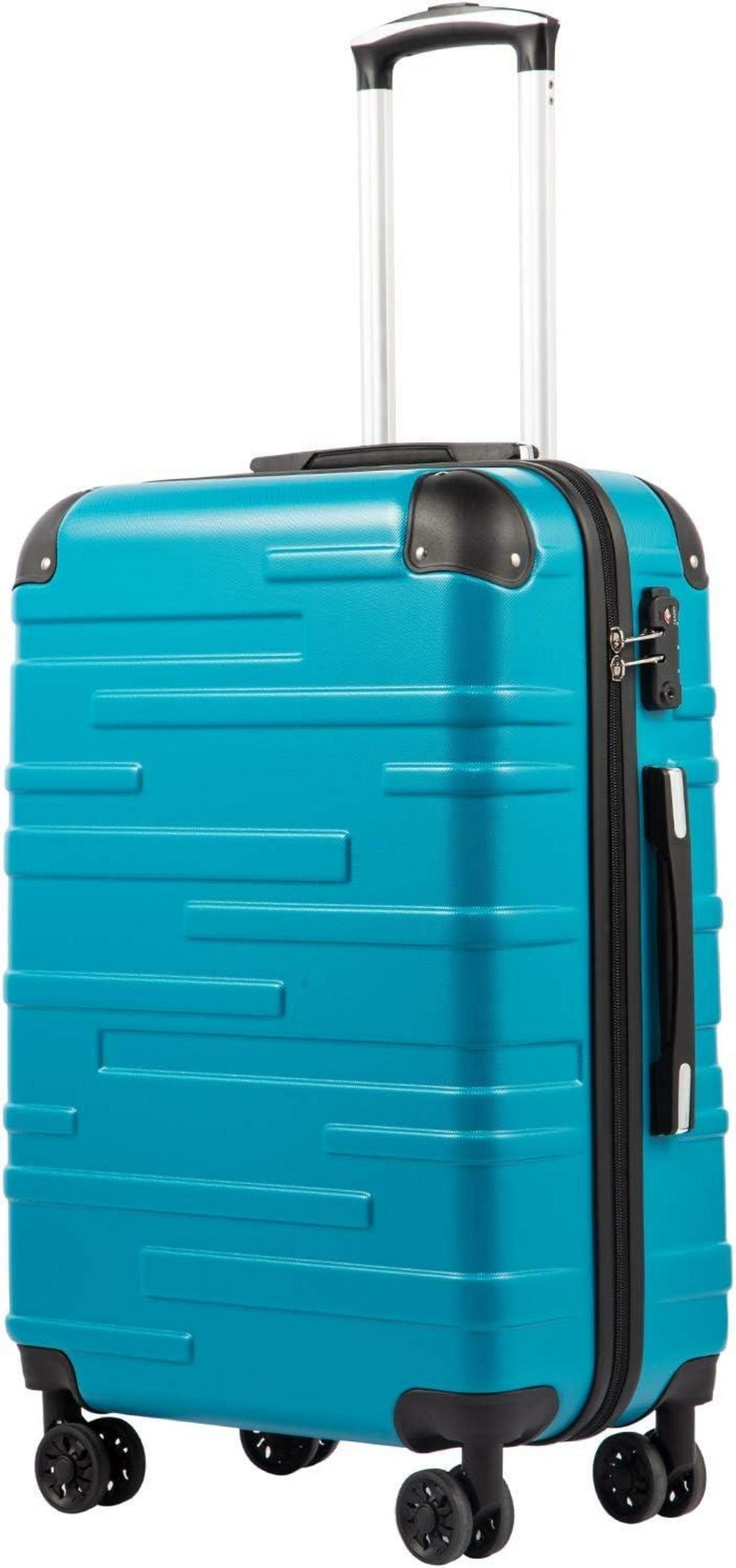 Hartschalen-Koffer Rollkoffer TSA-Schloss 4 Rollen Türkisgrün