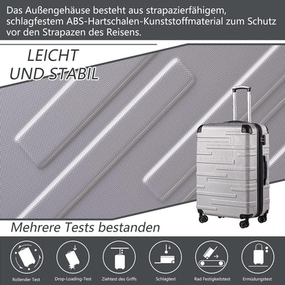 Hartschalen-Koffer Rollkoffer TSA-Schloss 4 Rollen Türkisgrün