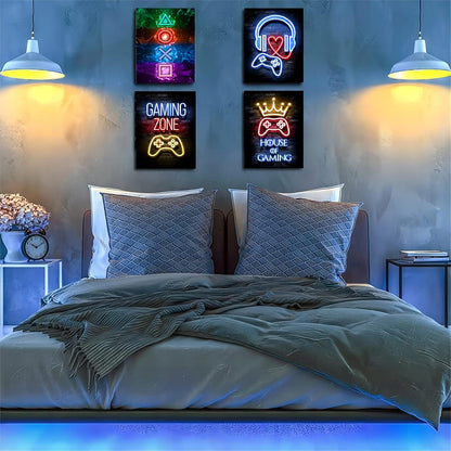 Gaming Poster-Set mit Rahmen für Playstation Schlafzimmer