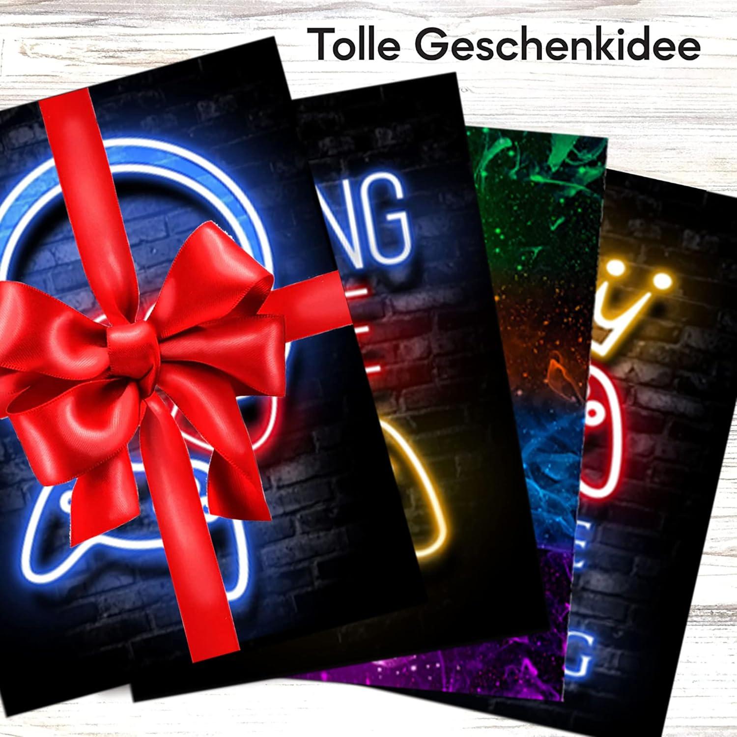 Gaming Wandbilder Playstation 4er Set mit Rahmen 20x30cm