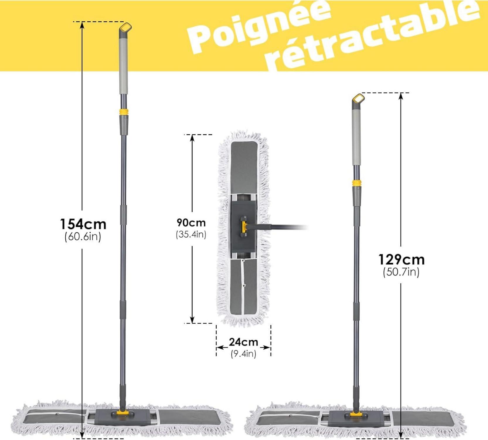 Flacher Bodenwischer HEVOL 90cm breit mit 3