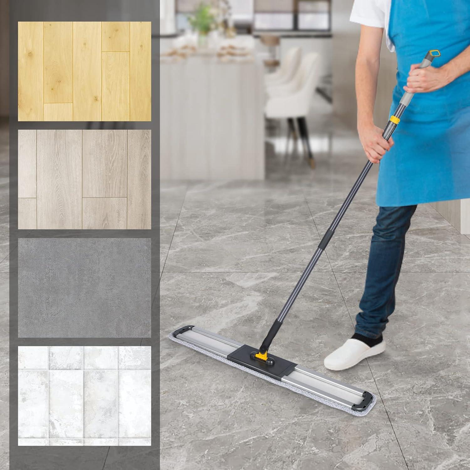 Flacher Bodenwischer HEVOL 90cm Breit 154cm Boden mit 3 Tüchern
