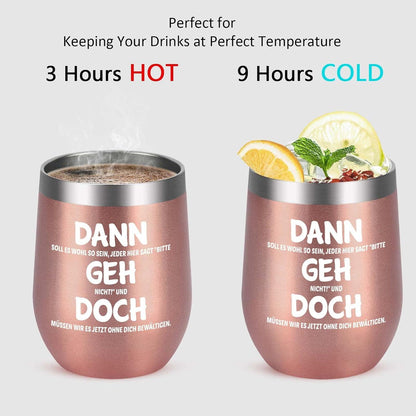 Livole Abschiedsgeschenk Kollegin Jobwechsel 12oz Edelstahl Weinbecher Roségold