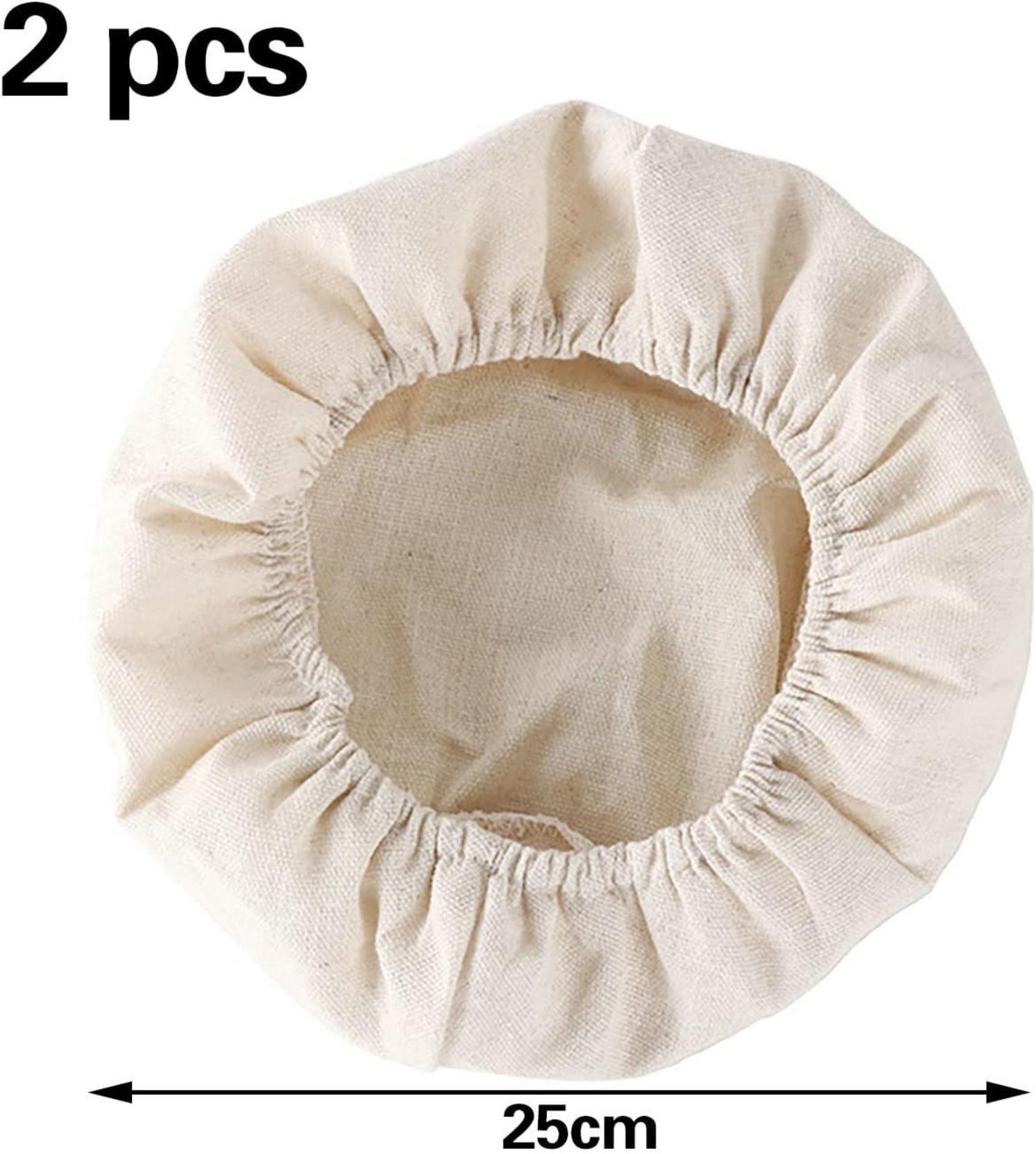 2er Set Leinentuch Brot Backen 25cm - Bäckerleinen Gärkörbe
