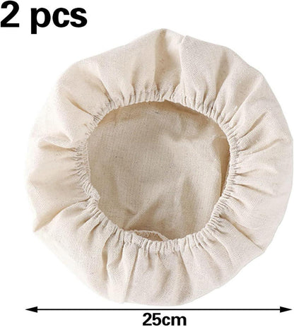 2er Set Leinentuch Brot Backen 25cm - Bäckerleinen Gärkörbe