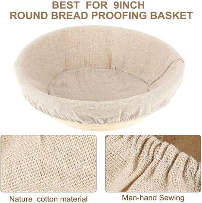 2er Set Leinentuch Brot Backen Gärkorb 25cm