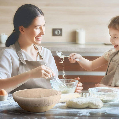 2er Set Leinentuch Brot Backen Teigtuch Gärtuch Küchentuch 25cm