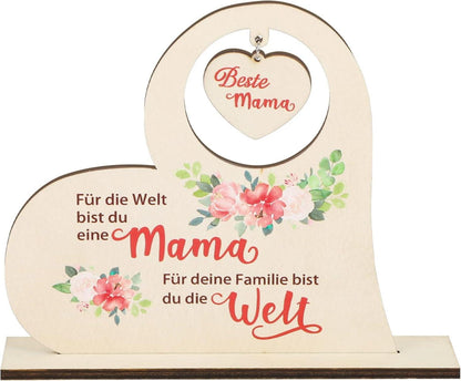 Holzschild Herz Aufsteller Deko Geschenk Mama Muttertagsgeschenk
