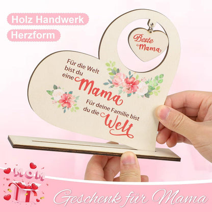 Holzschild Herz Aufsteller Deko Geschenk Mama Muttertagsgeschenk