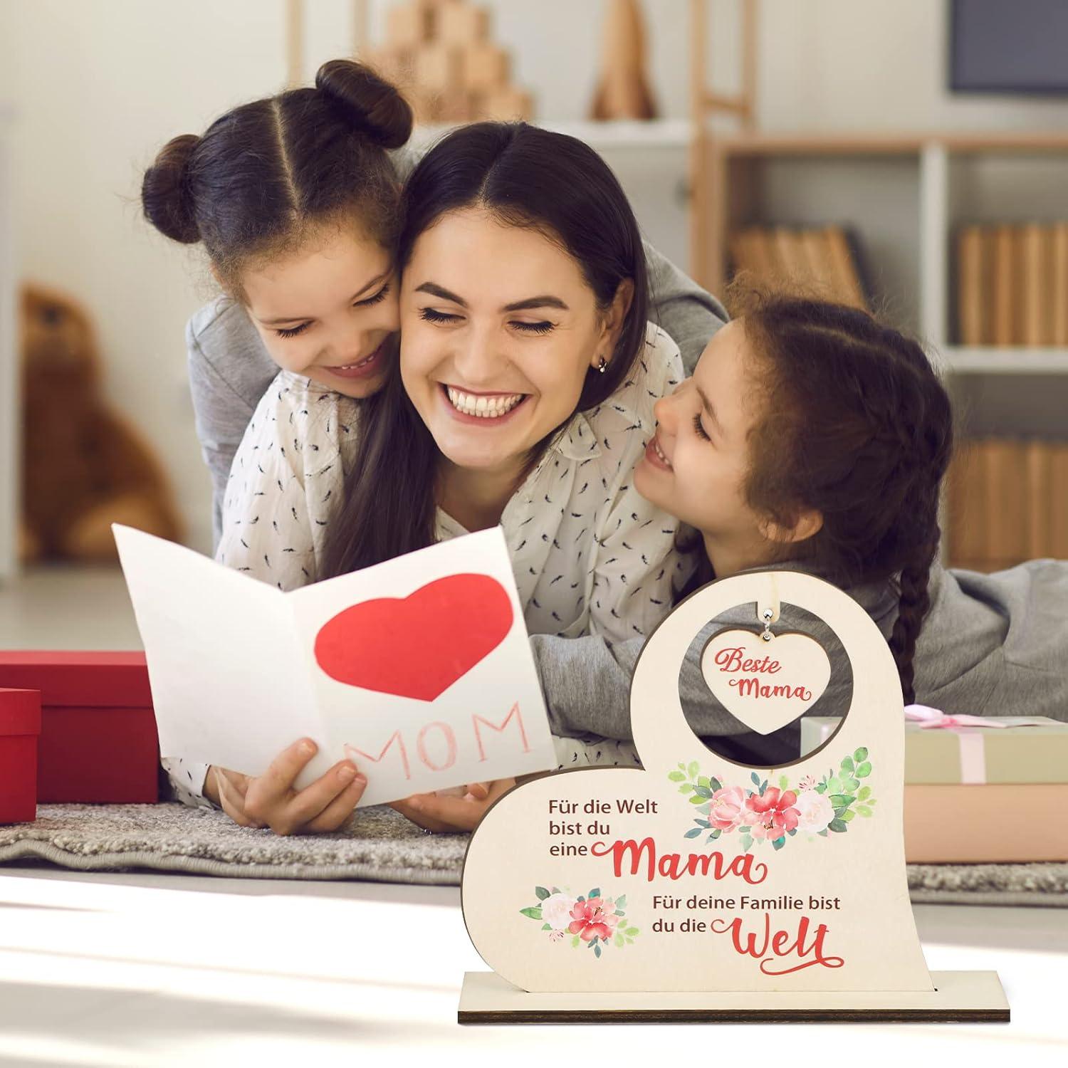 Herz Holzschild Mama Muttertag Geschenk Deko Aufsteller