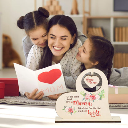 Herz Holzschild Mama Muttertag Geschenk Deko Aufsteller