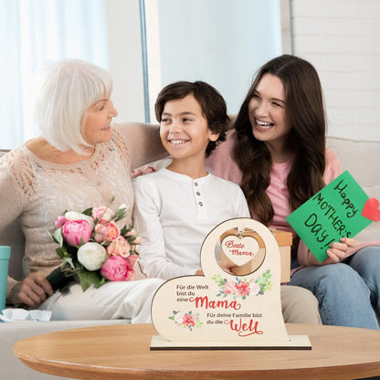 Herz Holzschild Mama Muttertag Geschenk Deko Aufsteller