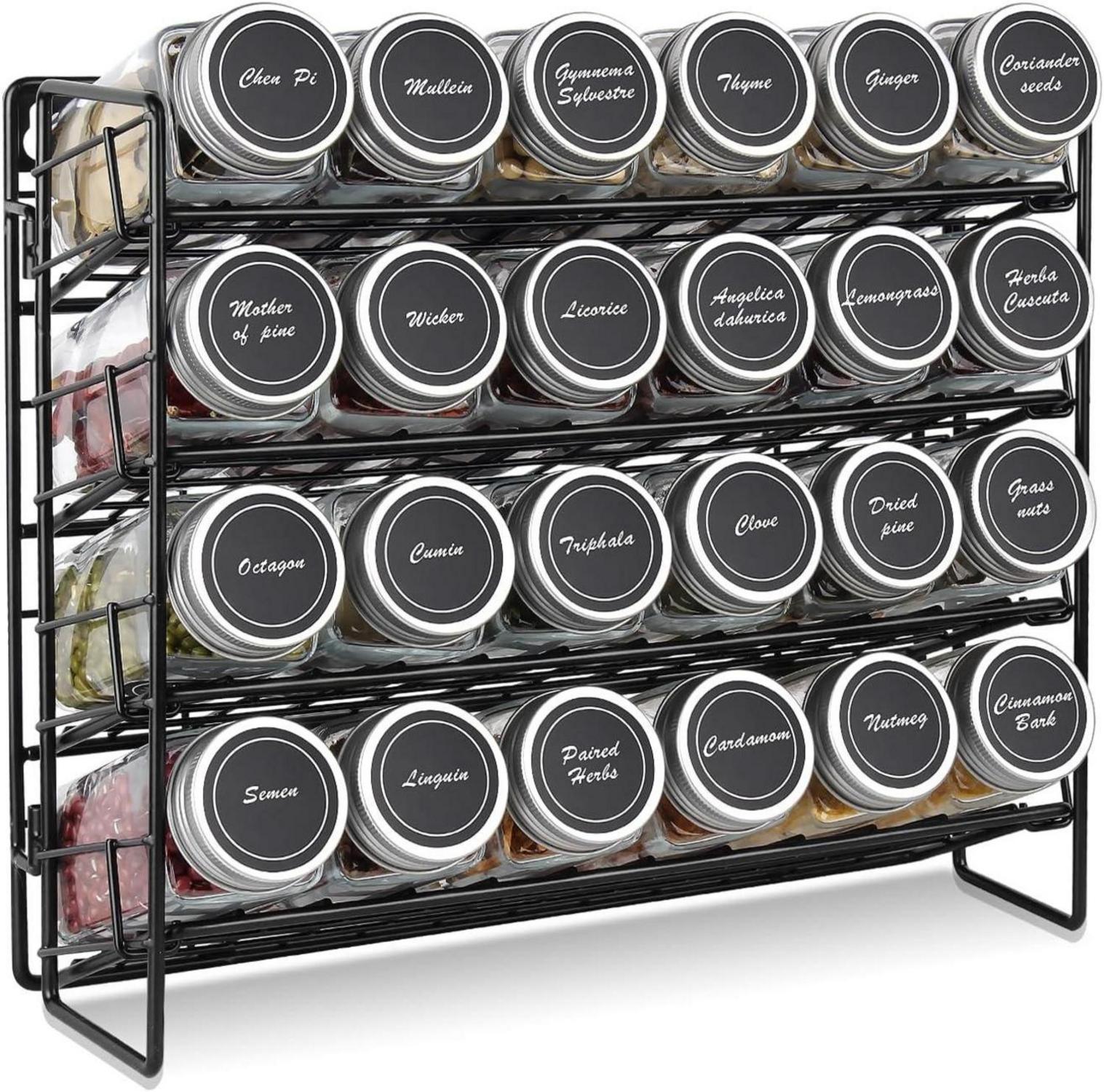 Gewürzregal Organizer für Schränke mit Haken & Wandmontage
