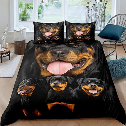 Kinder Bettwäsche Rottweiler 135x200 cm 4-teilig Hundebettbezug