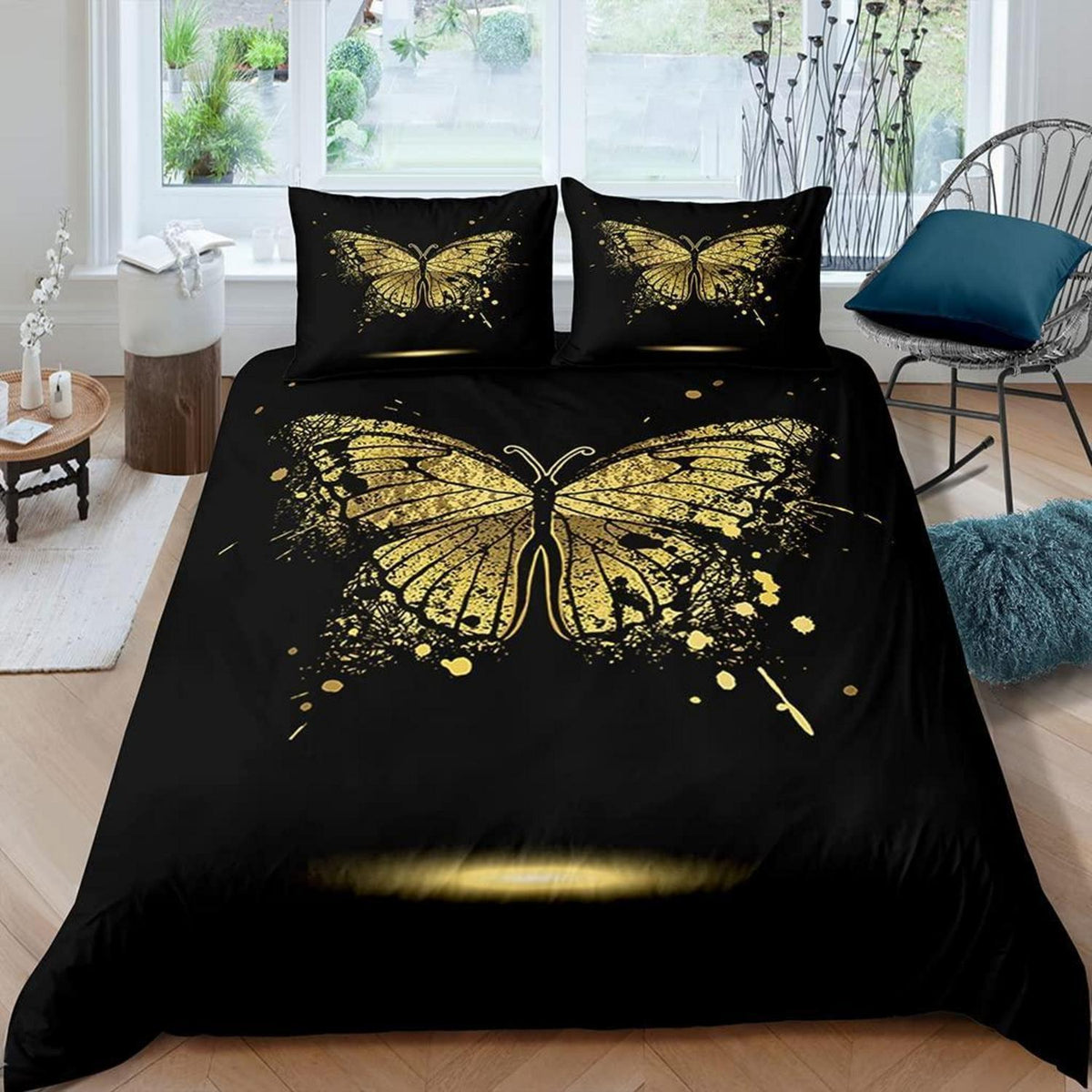 Kinder Bettwäsche Schmetterling 135x200 cm 4-teilig Mikrofaser