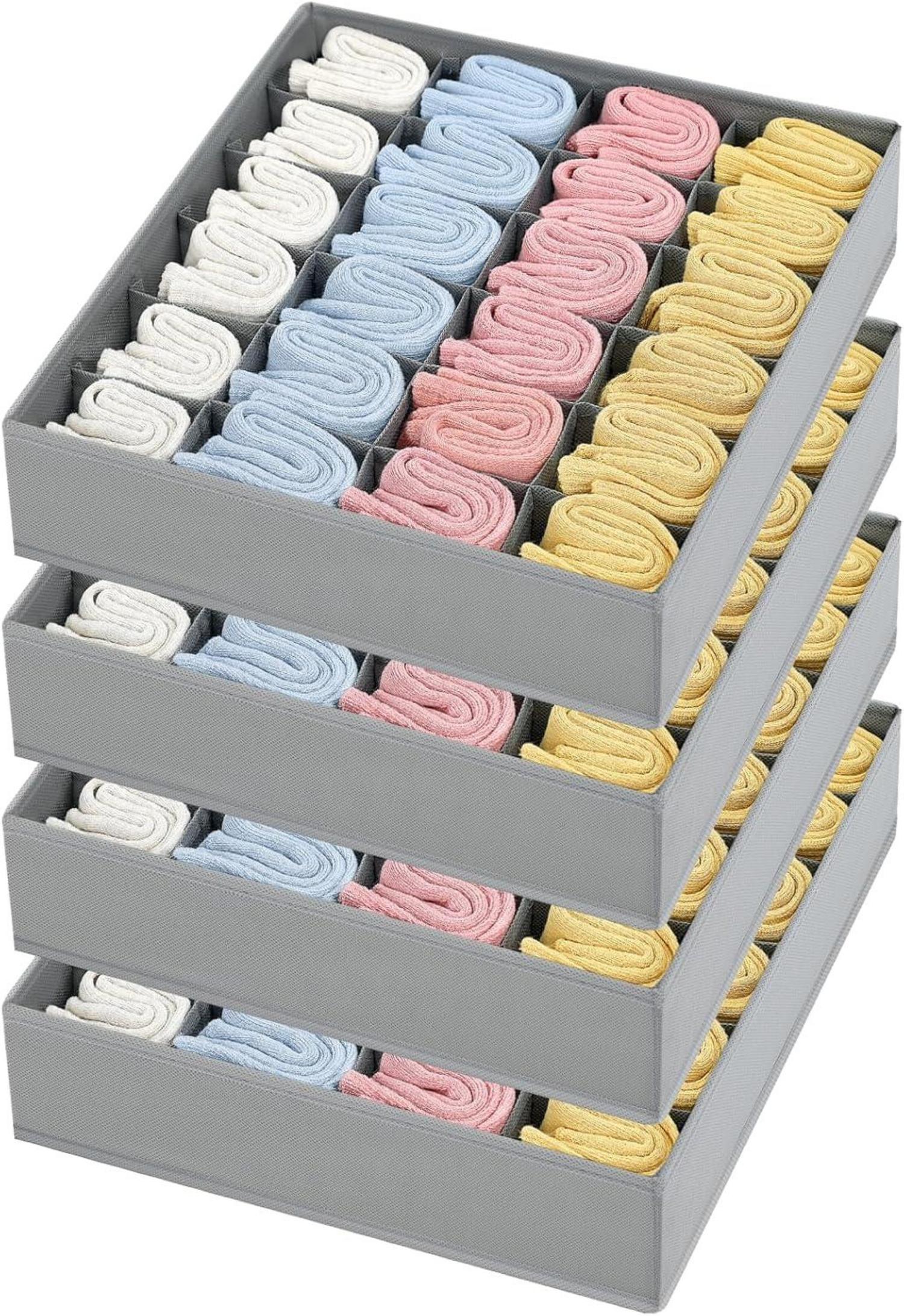 24-Zellen Faltbare Aufbewahrungsboxen für Socken und Unterwäsche