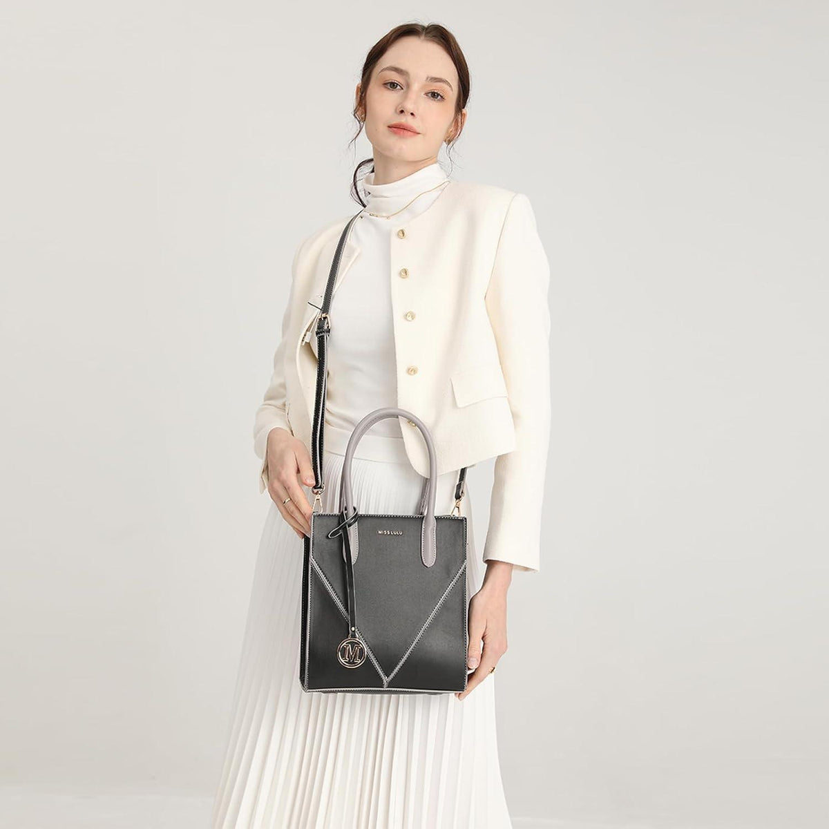 Damen Handtasche PU Leder Schultertasche Umhängetasche Shopper