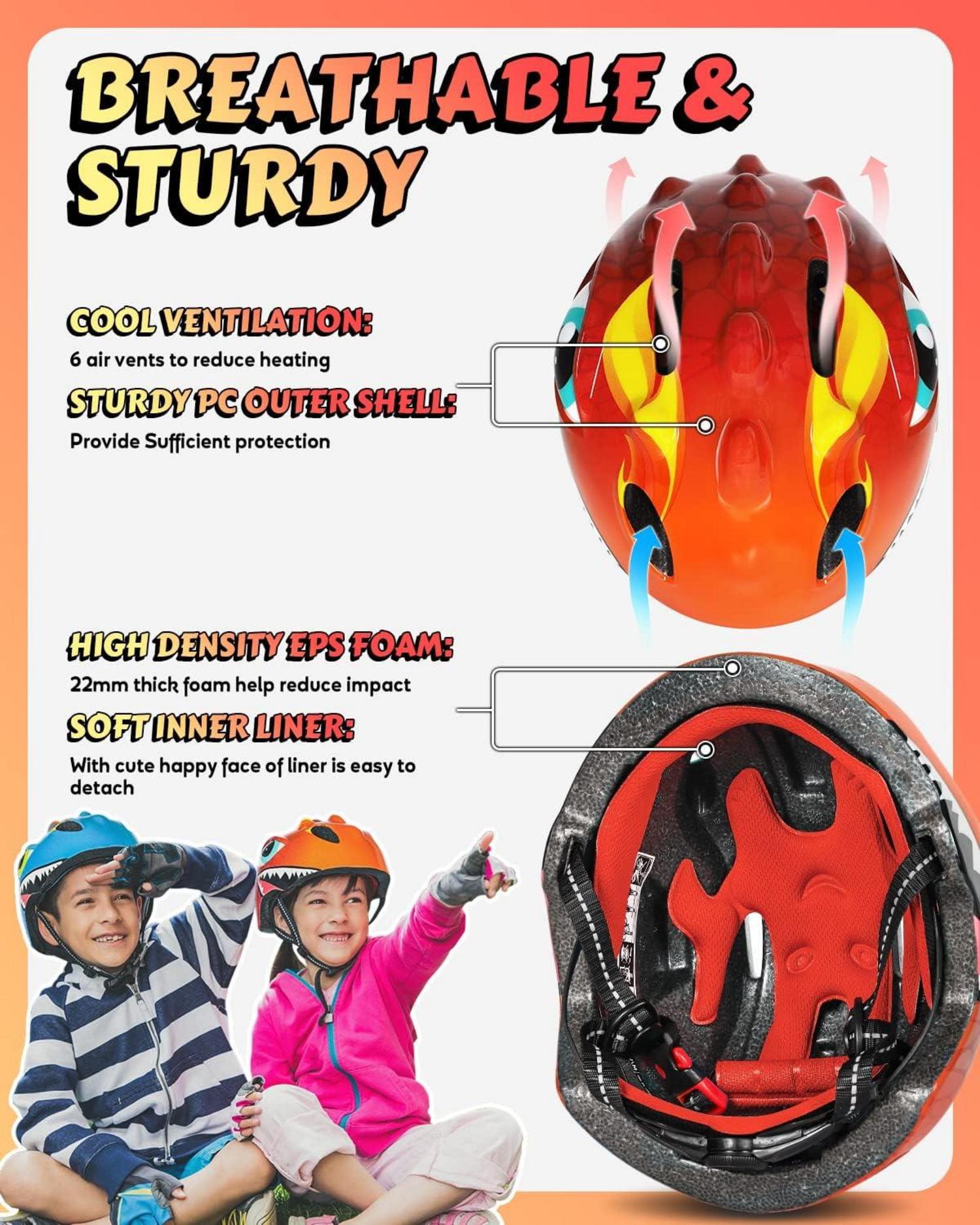 Niedliche 3D Cartoon Fahrradhelm für Kinder Radsport Rot