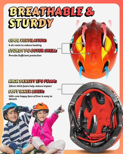 Niedliche 3D Cartoon Fahrradhelm für Kinder Radsport Rot