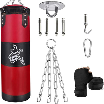 Boxsack Set Heavy Duty Punchingsäcke UNGEFÜLLT Hängende Boxing Bag