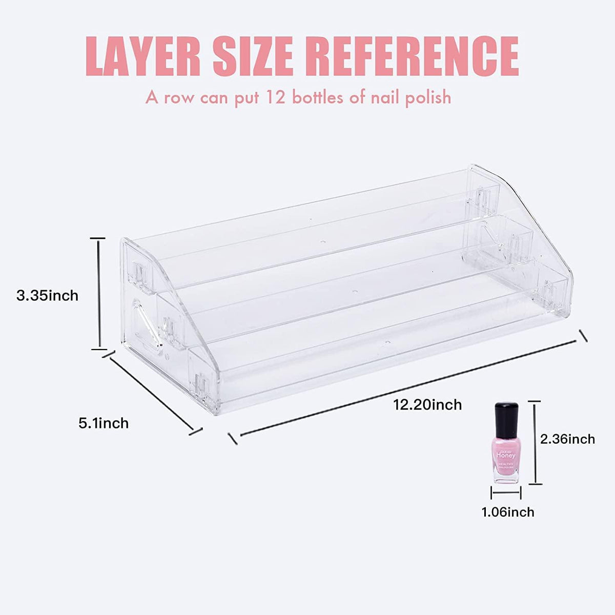 Nagellack Aufbewahrung 60 Flaschen 3 Schichten Acryl Display Organizer