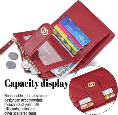 SUNAVY® Mini Geldbörse Damen Klein RFID Leder Rosa