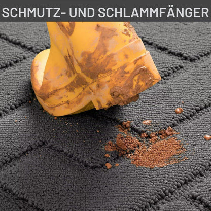 Fußmatte Grau 119x180cm – Waschbar, Rutschfest & Saugfähig