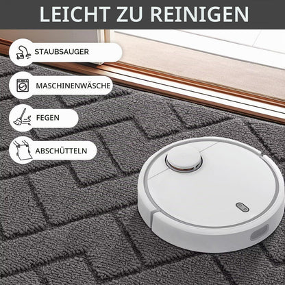 Fußmatte Grau 119x180cm – Waschbar, Rutschfest & Saugfähig