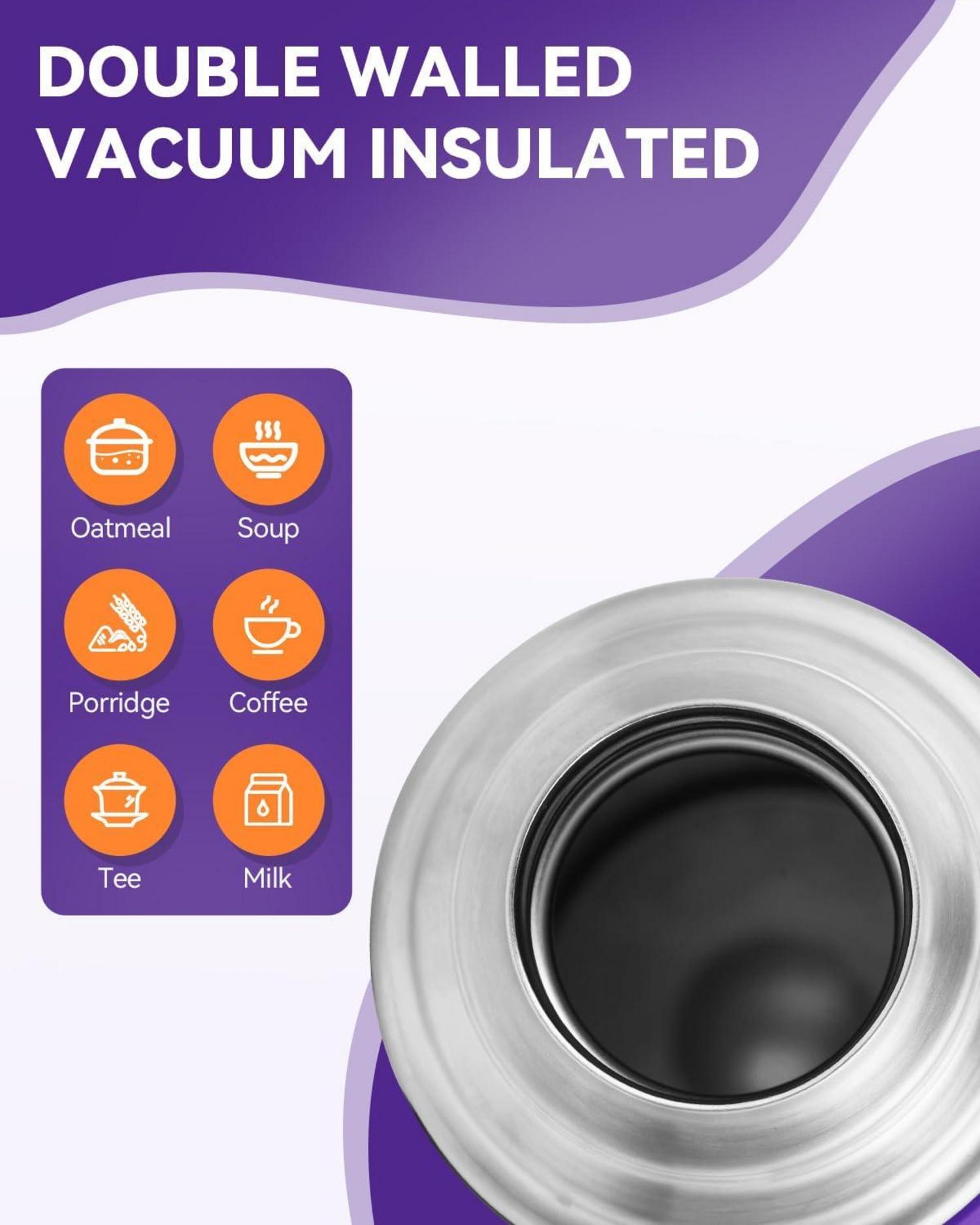 Thermoskanne Edelstahl Isolierflasche Trinkbecher 1l 500ml Violett
