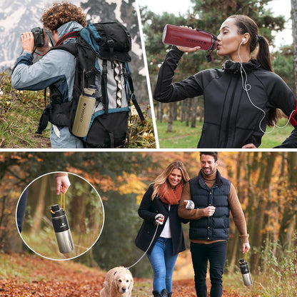 Isolierte Edelstahl Trinkflasche für Sport und Outdoor 500ml Ockerrot