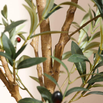 Künstlicher Olivenbaum 150cm Grün Kunstpflanze Fake mit Früchten Topf Outdoor Indoor
