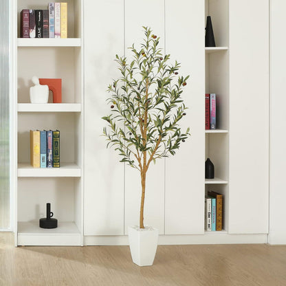 Künstlicher Olivenbaum 150cm Kunstpflanze Groß Grün Fake mit Früchten