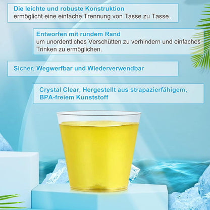 200x 30ml Plastik Shotgläser BPA-frei, Partybecher Transparent