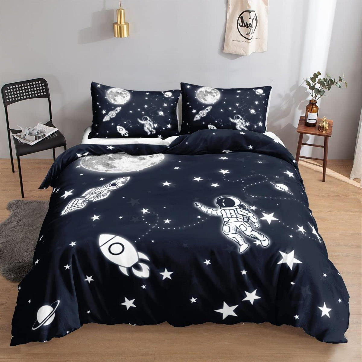Weltraum Astronauten Bettwäsche Set für Kinder 200x200cm