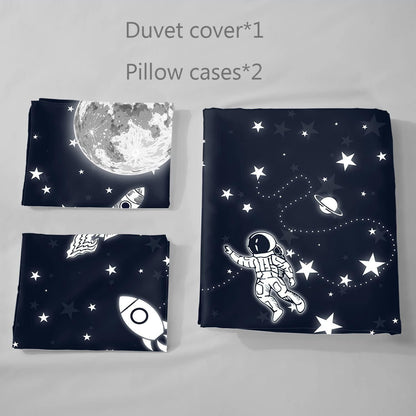 Weltraum Astronauten Bettwäsche Set für Kinder 200x200cm
