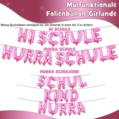 Einschulung Deko Set Mädchen Luftballon Folienballon Geschenk