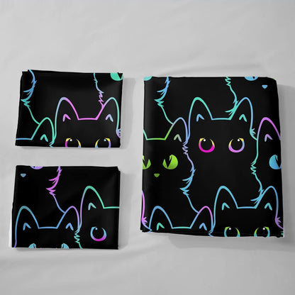 Katzen Bettwäsche-Set für Kinder, 200x200cm, Bunt & Cartoon