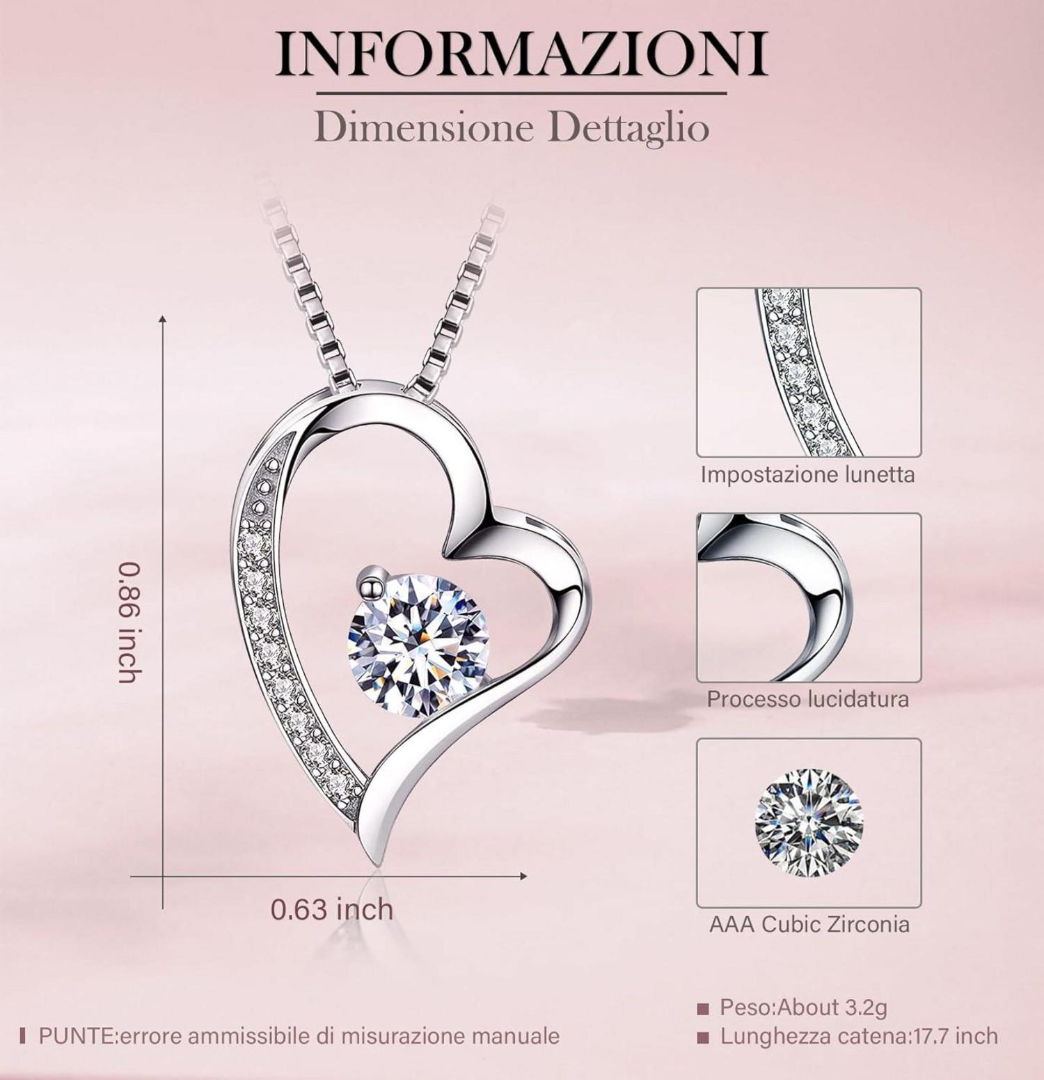 Stabilisierte Rote Rose mit Herz Halskette in Luxusbox