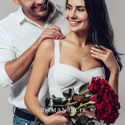 Stabilisierte Rote Rose mit echtem Herzschmuck Geschenkset für Sie