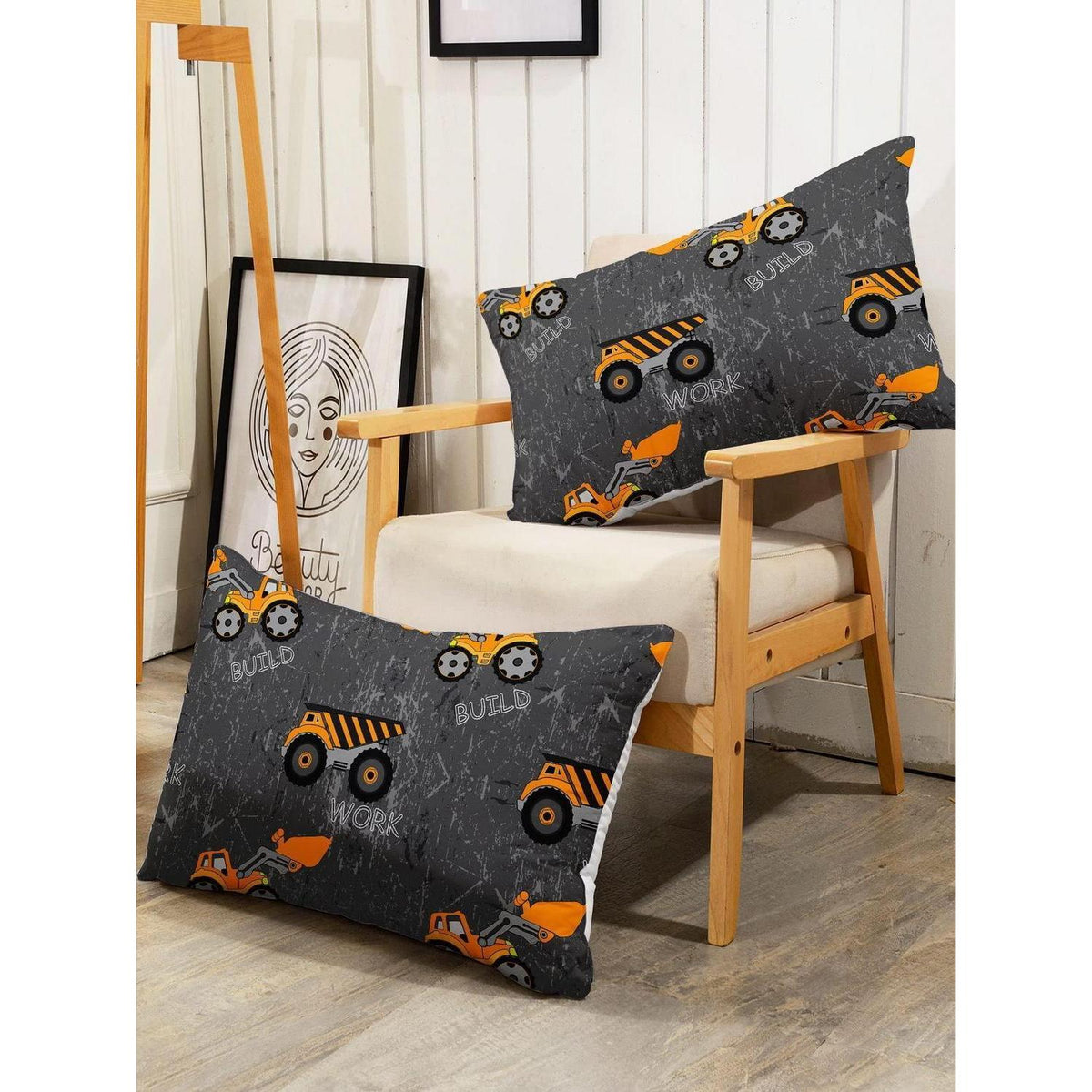 Bettbezug Baufahrzeuge Kinderzimmer Set 200x200 cm