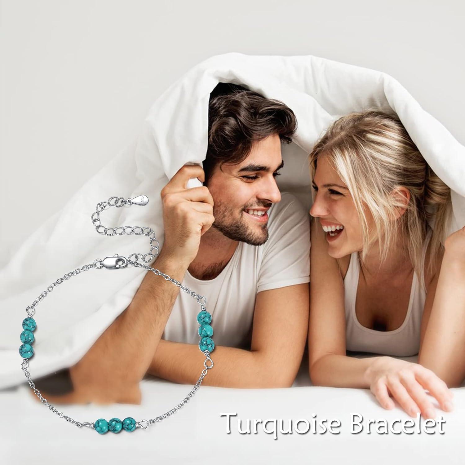 VONALA Armband Türkis Perlen Sterling Silber Verlängerung